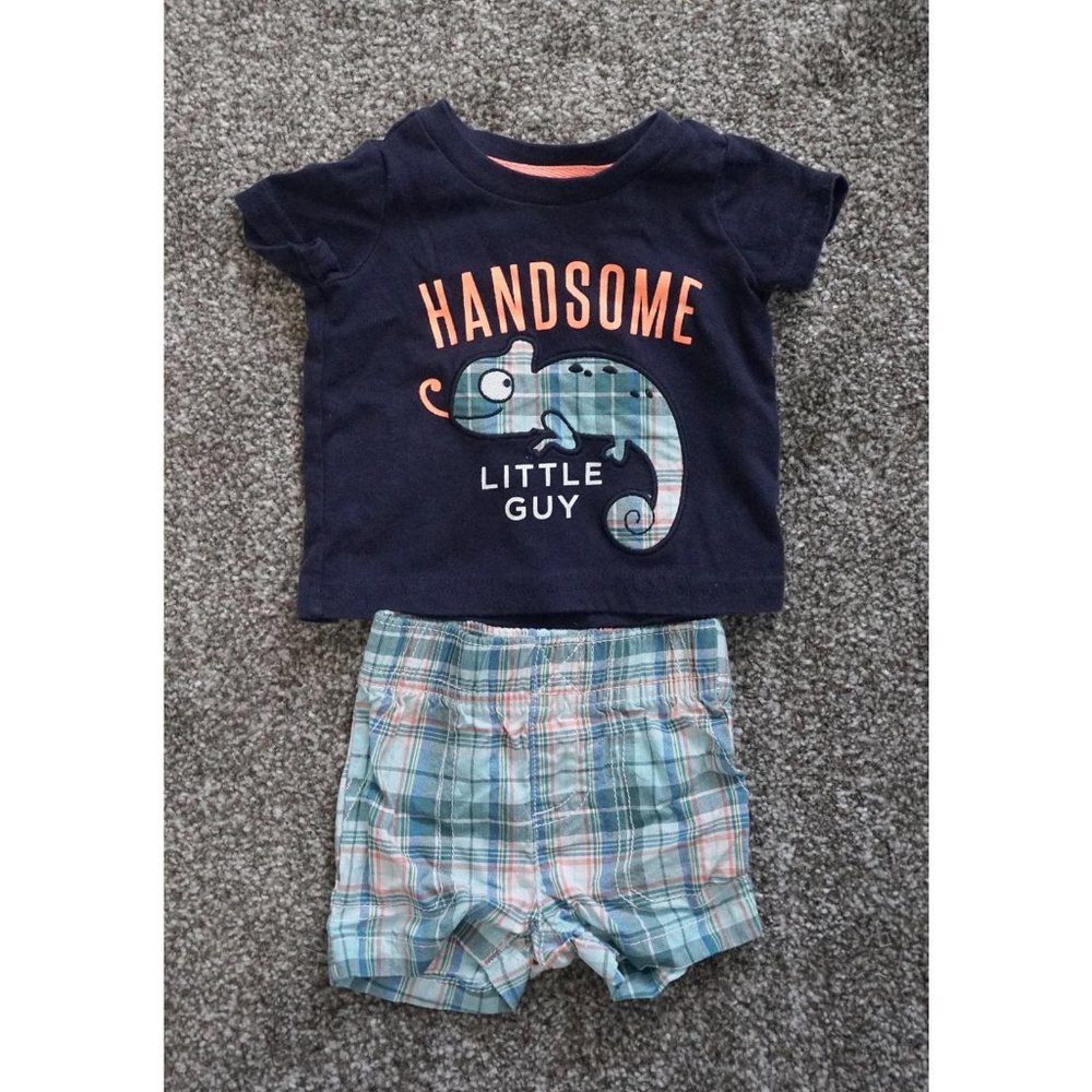 Carters 2 Pc Shirt Shorts Boys Newborn Outfit